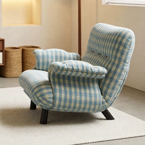 <span class=keywords><strong>Fauteuil</strong></span> simple en tissu à carreaux bleus de style coréen - <span class=keywords><strong>Fauteuil</strong></span> de relaxation design <span class=keywords><strong>pour</strong></span> salon <span class=keywords><strong>et</strong></span> chambre à coucher - Product Image 5