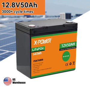 미국 스톡 12.8V 50Ah 충전식 LiFepo4 배터리 내장 BMS 5 년 수명 소형 UPS/타고 온 자동차/이동성 스쿠터 - Product Image 1