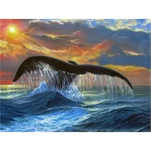 Diamond Art Painting Seascape Whale Tail Diamond Painting DIY 5D Full Drill Wall Art Home Decor Custom Diamond Painting New