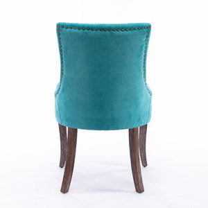 Sedia da pranzo Ultra Side con tessuto ispessito, chiodi in bronzo e gambe in legno massello, set da 2 - Product Image 6