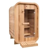 Kustom desain Modern Sauna Mini 1 orang rumah kayu merah Cedar kayu padat 3KW daya untuk vila