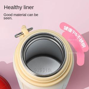 Thermos à double paroi pour boissons explosives, pour femmes, haute valeur esthétique, en acier inoxydable 316, portable pour étudiants, avec poignée, motif de dessin animé mignon - Product Image 4