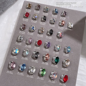 Paso Sico Embellissements pour nail art les plus vendus - Cristaux en forme d'œuf et en forme de cube de sucre, ensemble complet de strass en alliage super scintillants - Product Image 3