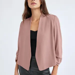 10%OFF fashion small suit autumn product cuffs pleated solid color three-dimensional tailoring clip-on cardigan women's jacket