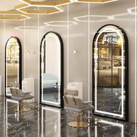 Miroir de Salon LED en Verre pour Coiffeur, sur Pied ou Mural, Spécial Coiffure, Permanente et Coloration pour Barbier