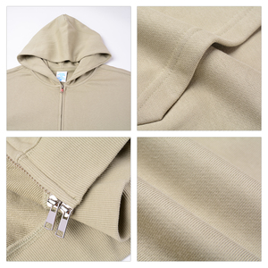 เสื้อฮู้ดดี้ผู้ชายผ้าเฟรนช์เทอร์รี่หนา 400 กรัม แบบซิปคู่ ทรงหลวม ไหล่ตก ซิปโลหะคู่ - Product Image 6