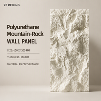Panneaux de revêtement mural en PU à texture de roche de montagne, effet granit brûlé et torsadé, pour murs de rochers et talus