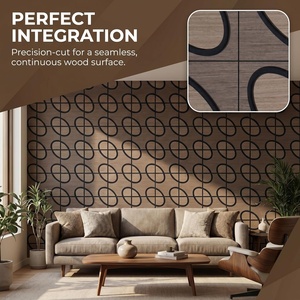 Panneaux acoustiques en bois à motif géométrique en forme de cœur 3D, panneaux muraux absorbants le son pour la décoration intérieure commerciale et résidentielle - Product Image 5