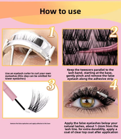 Kit d'extensions de cils individuels segmentés effet wispy 570 Clusters Lash Book DIY, marque privée
