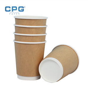 Vasos de Papel Desechables Ecológicos Personalizados de Fábrica, Vasos de Té de 8oz y 12oz, Doble Pared, Resistentes al Calor, para Bebidas Calientes - Product Image 1
