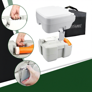 <span class=keywords><strong>Toilette</strong></span> portable de <span class=keywords><strong>camping</strong></span> grise pour adultes, réservoir de déchets de 5,3 gallons avec indicateur de niveau pour le <span class=keywords><strong>camping</strong></span>, le <span class=keywords><strong>camping</strong></span>-<span class=keywords><strong>car</strong></span>, le yacht, le camion - Product Image 2