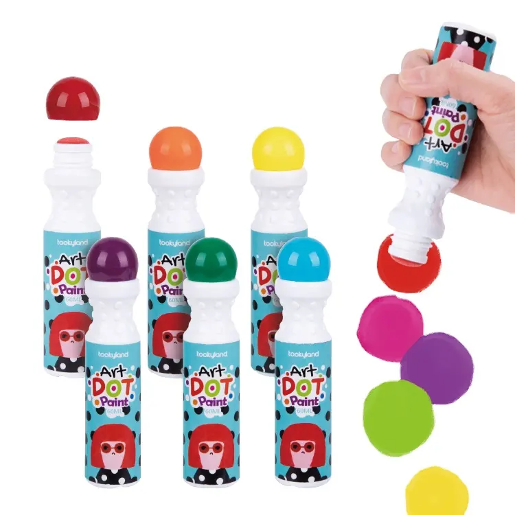 Washable Dot Marker Kids DIY Dab Drawing Non-toxic Dot Paint 6 8 12 Colors Arts and Crafts Kit for Kids