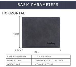 Großhandel Billet eras Baellerry schlanke Anti-Diebstahl Herren Brieftaschen Bifold Leder Pu Porte feuille Homme Cuir de Luxe Wallate Männer Brieftasche - Product Image 4