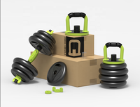PINJIAN Haltères à Domicile Équipement de Fitness Kettlebell 4 Poids Libres Haltères et Barre Ajustables pour le Fitness