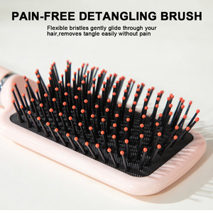 Brosse démêlante et coiffante anti-statique à coussin d'air, à picots ronds en nylon, pour cheveux bouclés, avec dégradé de couleurs, pour la maison et la mode - Product Image 3