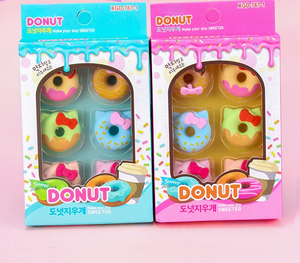 Set di 5 Gomme da Cancellare a Forma di Ciambella con Fiocco, Carine e Creative, per Scuola e Cancelleria - Product Image 3