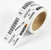 Étiquette autocollante découpée sur mesure en rouleau, en papier blanc, avec code-barres pour l'identification des produits et l'emballage