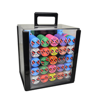 1000 Stück Casino Pokerchips Karten Tisch Texas Keramik-Kartenspielzeug Box Acryl-Etui Leeres Pokerchips-Set Hersteller