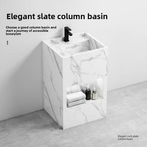 Commerce extérieur Salle de bain <span class=keywords><strong>Ardoise</strong></span> Lavabo Vente en gros Ménage Petit Ménage Sans couture Intégré Lavabo Hôtel Au sol - Product Image 2