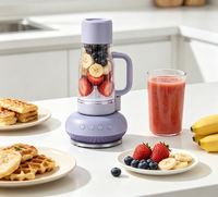 Mixeur personnel portable avec couvercle anti-fuite, pour smoothies, compatible porte-gobelet, presse-agrumes électrique pour les voyages, la salle de sport, la maison et les camping-cars