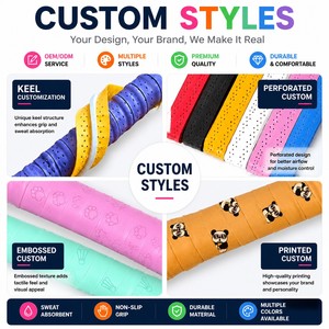 Vente en gros de bandes de grip pour raquettes de <span class=keywords><strong>tennis</strong></span> en PU composite durable, sensation collante, haute résistance, pour badminton, pickleball et padel - Product Image 6