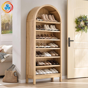Meuble à chaussures autoportant à toit arqué, organisateur de chaussures à 7 niveaux à étagères ouvertes pour entrée (disponible en plusieurs finitions) - Product Image 3