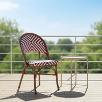 Chaises de salle à manger empilables légères en aluminium de style français, imperméables, pour restaurant, bar, café, bistrot, villa, patio, jardin