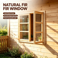 Ventana Interior de Madera de Abeto Sólido con Apertura Horizontal, Minimalista, con Vidrio Templado, Marco sin Acabado, Tamaño Personalizado, para Decoración del Hogar