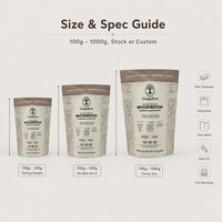Sachets Doypack Mylar Personnalisés à Fermeture Éclair, Imprimés par Héliogravure, Anti-humidité, à Fond Plat, pour Stockage Alimentaire, 50 ou 100 Pièces, Faible MOQ