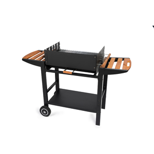 Barbecue Fumeurs Heavy Duty Barbecue Grill Charbon De Bois Extérieur Jardin Cuisine Plaque Chauffante Table D'appoint En Bois - Product Image 2