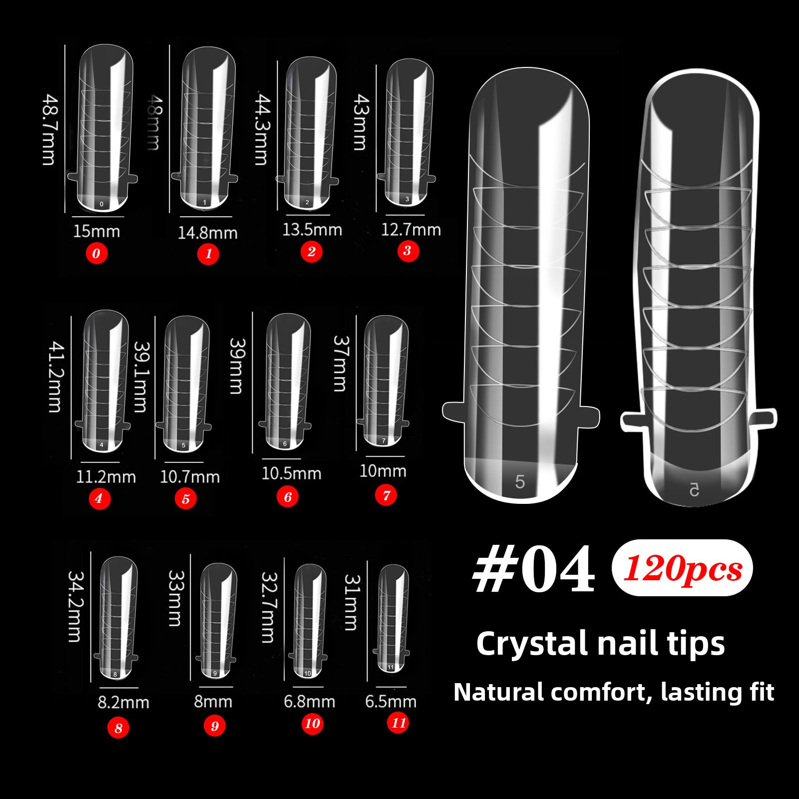 Embouts d'ongles en acrylique 4#