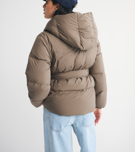 Chaqueta Bomber de Algodón LEDUO para Mujer, con Capucha, Cintura Ajustable, Resistente al Viento e Impermeable, con Logotipo, para Invierno - Product Image 3