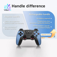 Konsol Game TV 3D HDR 4K Biru X2 dengan 30+ Simulator Terpasang, Kontroler Nirkabel Ganda 2.4G, Kabel