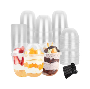 ถ้วยพลาสติกแบบใช้แล้วทิ้งแก้วชาฟองใสแบบนิ่มพร้อมฝาถ้วย Boba โลโก้ตามสั่ง - Product Image 1