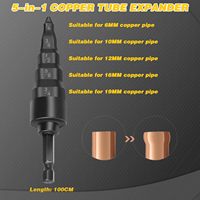 Venta de fábrica Swage Tube Expander 5 en 1 Aire acondicionado Expansor de tubo de cobre Swaging Drill Set Herramienta de tubería de cobre