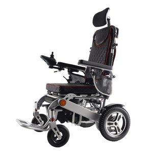 Alluminio forte capacità di arrampicata reclinabile sedia a rotelle elettrica per adulti tutto il terreno leggero pieghevole sedia a rotelle motorizzata - Product Image 1