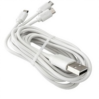 Cable de Carga Rápida USB a Micro 3 en 1 para Teléfono Móvil, Computadora, Escáner de Código de Barras - 2m Conductor de Cobre Puro