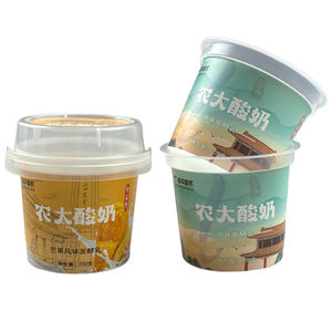 Gobelet à <span class=keywords><strong>Yaourt</strong></span> en Plastique PP Jetable avec Logo Personnalisé et Couvercle, Tasse à Mousse Transparente Dépolie avec Film d'Opercule en Aluminium - Product Image 4