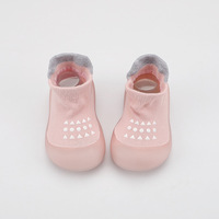 Chaussures-chaussettes personnalisées en gros pour bébés, semelle souple, antidérapantes, en tricot, pour premiers pas des tout-petits
