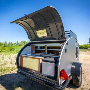 Ecocampor Camper Trailer Teardrop Trailer RV Caravan Travel Trailer Offroad With Tent And Kitchen