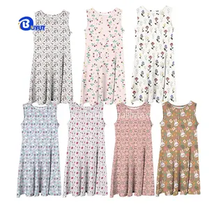 Custom your pattern faux bleach printed long dress girls colorful sublimation transfer all ages woman's casual bleached gown