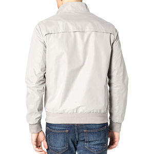 Autumn Winter Men's Windproof Soft Shell Jacket New Casual Fashion <b>Coats</b> with Zipper Solid Color Stand Collar Canvas Fabric - Product Image 3