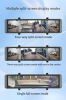 4K 360 °   Caméra embarquée avec écran 12 pouces, quatre canaux, ADAS, BSD et GPS pour le stationnement