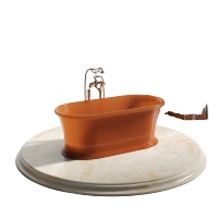 Baignoire autoportante en résine de style français couleur jade Hetian avec certificat CE pour maison de luxe