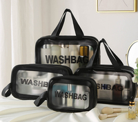 Trousse de maquillage transparente avec logo personnalisé, pinceau de maquillage en PVC transparent pour femme, pochette de soins de la peau et de beauté, trousse de toilette cosmétique