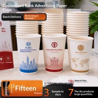 Gobelets en papier kraft jetables personnalisables avec logo pour café chaud, publicitaires, vente en gros