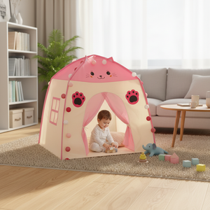 Vente directe d'usine de tentes pour enfants de haute qualité avec visages d'animaux mignons et rideaux pour la chambre des tout-petits et l'espace de jeu - Product Image 5