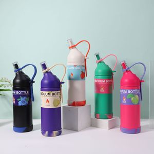 Botella de agua aislada al vacío de acero inoxidable, de gran capacidad, portátil para exteriores, con tapa abatible, para deportes y senderismo. - Product Image 1