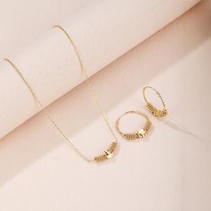 Joyería para Niñas a Bajo Precio con Baño de Oro Real de Pakistán y Nigeria, Conjunto de Joyería Africana, Aretes Huggie, Collar de Cadena - Product Image 3