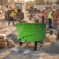 Mélangeur à godets vertical à bouche plate série WANCHANG JW1000, moteur électrique, machine à mélanger le béton et le ciment, capacité 1000L, 70M/H de vitesse élevée
